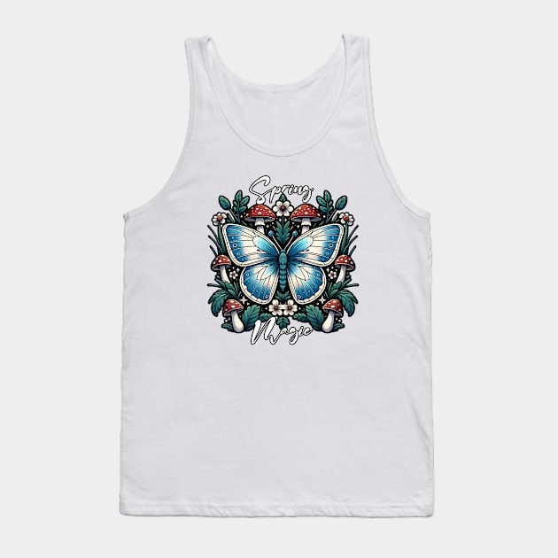 Spring Butterflies Mushrooms Magic Tank Top by alcoshirts